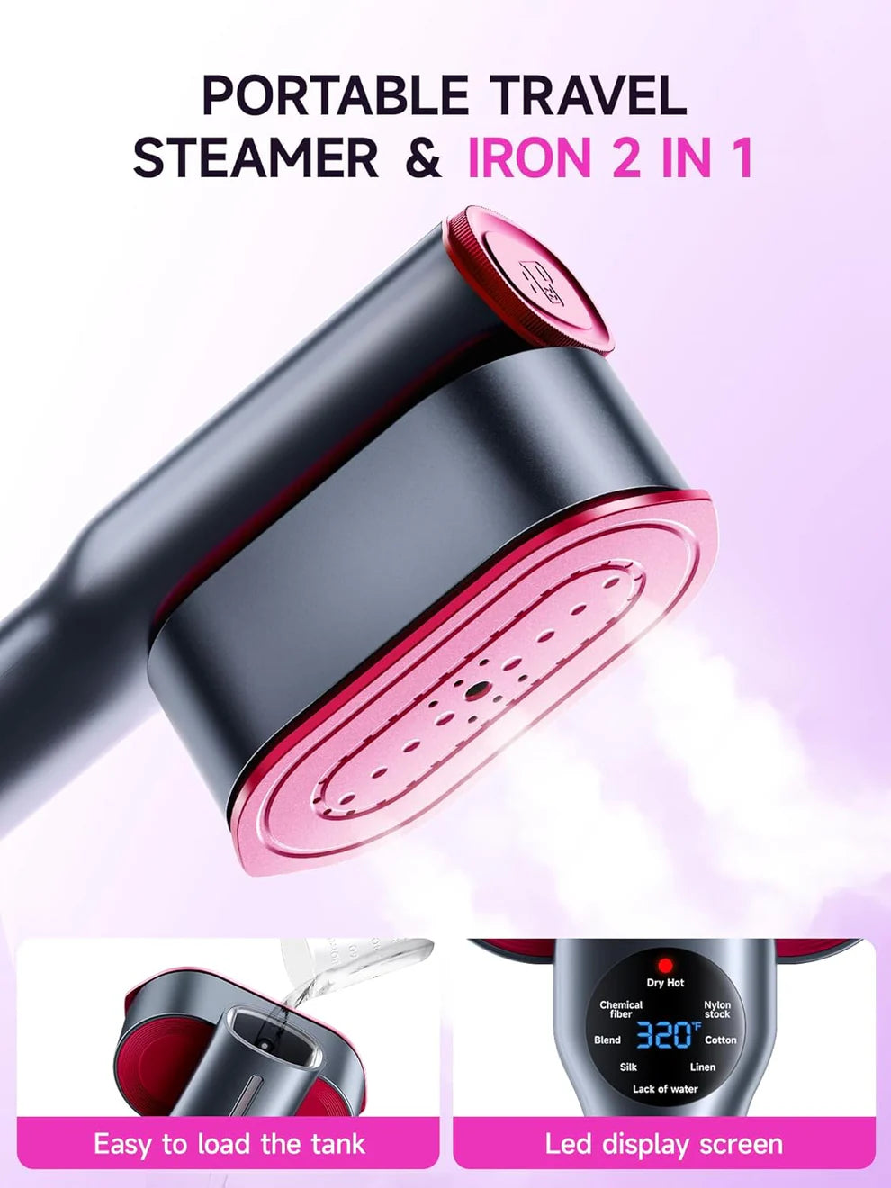 LazyFresh 2-In-1 Travel Steamer